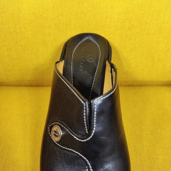 Cole Haan Devon Black Soft Leather Slip On High Heeled Mule Womens Size 9.5B - Picture 4 of 11
